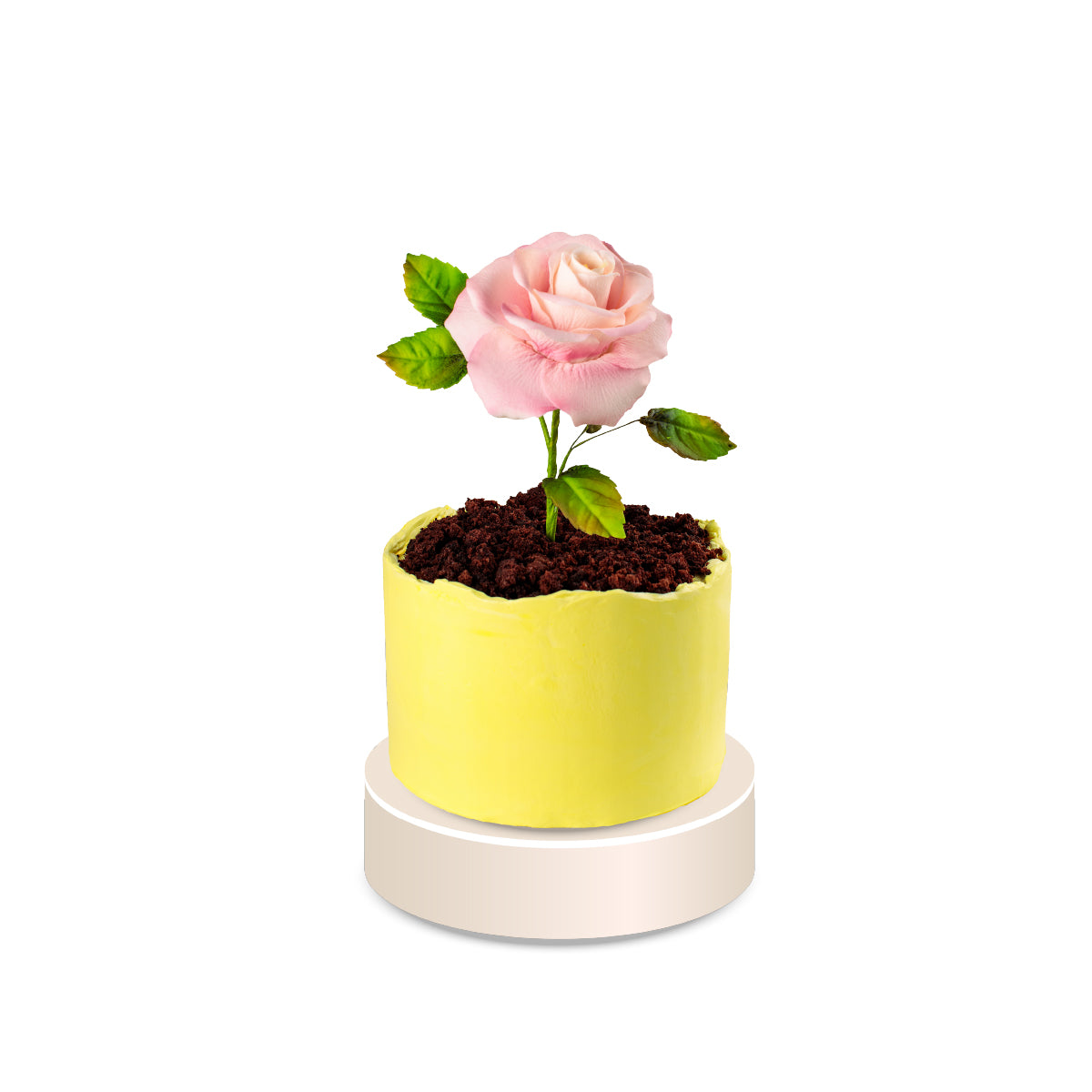 ტორტი შაქრის პასტის ყვავილით