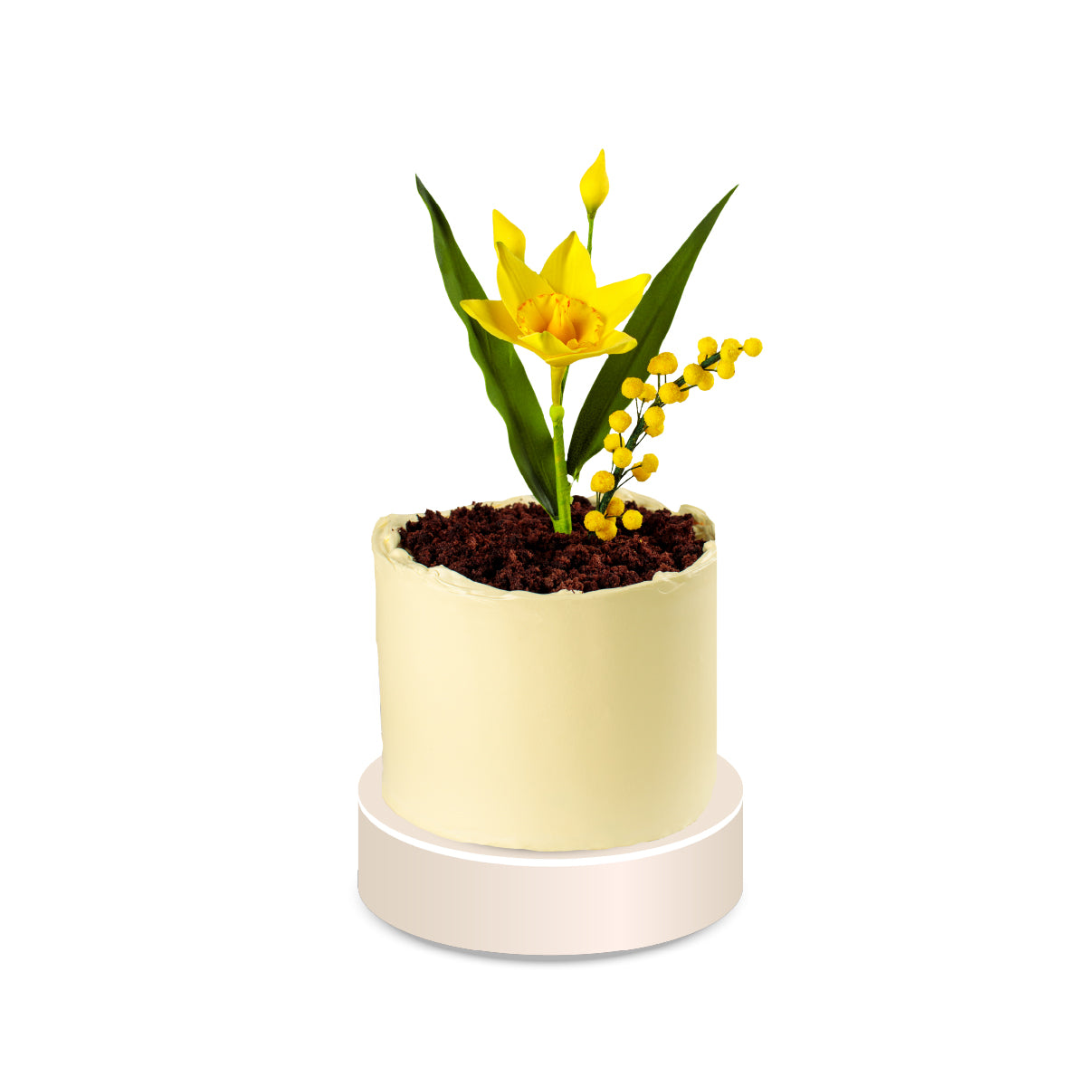 ტორტი შაქრის პასტის ყვავილით